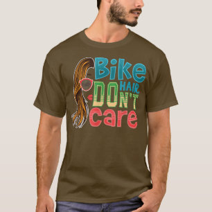 T-shirt Biker Messy Bun Hairstyle MTB Rider Motorcycliste