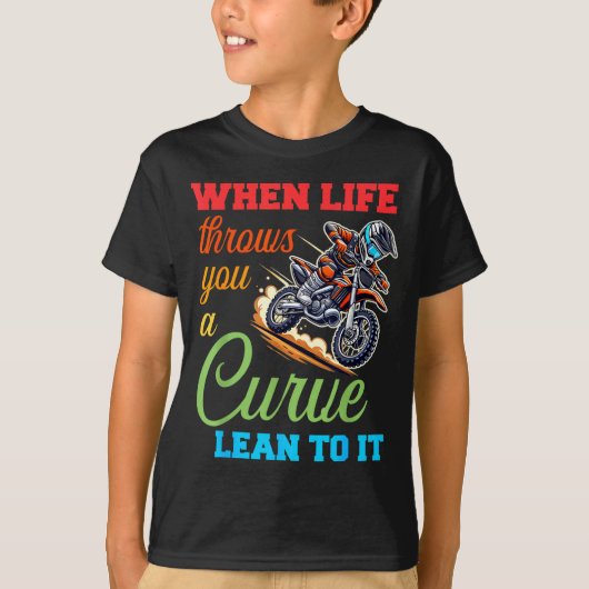 T-shirt Biker Motorcycle Lover When Life Throws You A Curv (Devant)