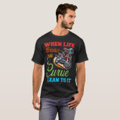 T-shirt Biker Motorcycle Lover When Life Throws You A Curv (Devant entier)