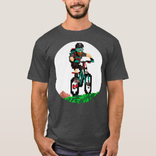 T-shirt Biker Mountainbiker Pixel Art Retro Style de jeu 2