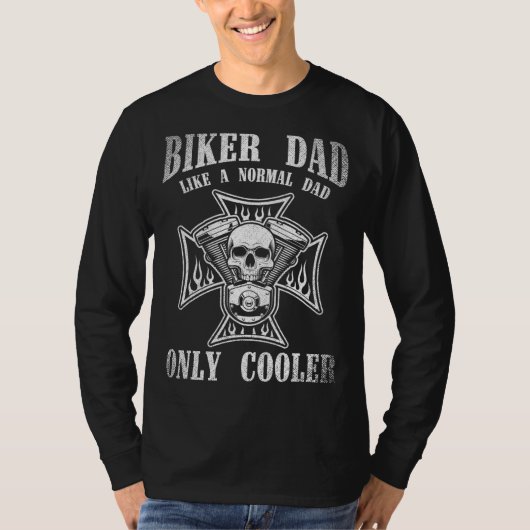 T-shirt Biker Papa Comme Un Papa Normal Seulement Glacière (Devant)