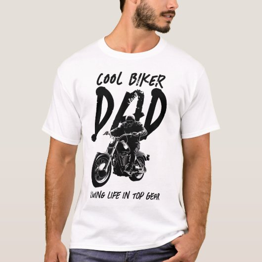 T-shirt Biker Papa | FÊTE DES PÈRES | Base de lumière de b (Devant)