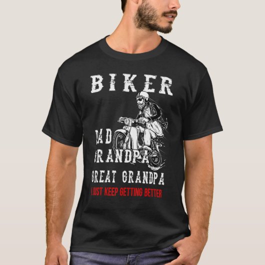 T-shirt Biker Papa Grand Papi Grand Papi Je Continue Getti (Devant)