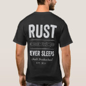 T-Shirt Biker 'Rust Never Sleeps' Vintage (Dos)