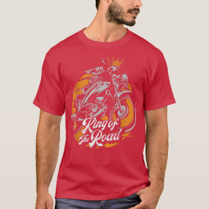 T-shirt Biker Skeleton King Motorcycle Rider Cadeau