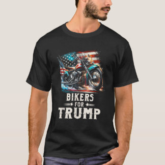 T-shirt Bikers For Trump 2024 Motorcycle Patriotic America