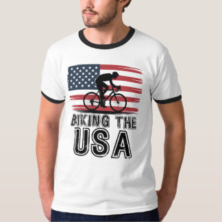 T-shirt Biking the USA, July 4th Cyclist