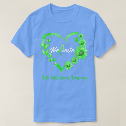T-shirt Bile Duct Cancer Awareness Heart Butterfly Sunflow (Design devant)