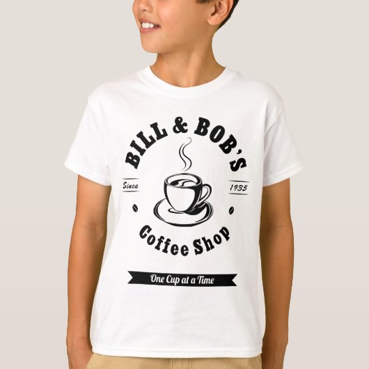 T-shirt Bill et Bob's Coffee Shop - AA 12 Step Recovery S (Devant)