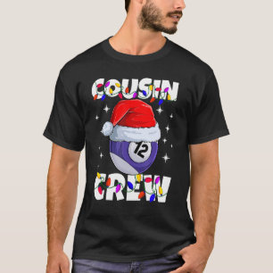 T-shirt Billard 12 Ball Play Pool Cousin Crew Noël L