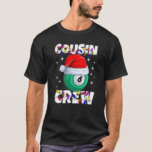 T-shirt Billard 6 Ball Play Pool Cousin Crew Noël Li (Devant)