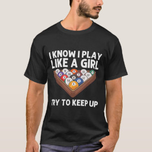 T-shirt Billard Art Pour Filles Femmes Billard Billard Bil