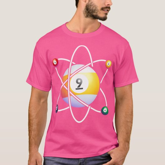 T-shirt Billard Atom Pool Table Snooker Pyramide Billard (Devant)