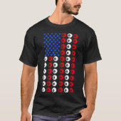 T-shirt Billard Ball US American Flag Pool Huit balles (Devant)