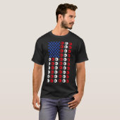 T-shirt Billard Ball US American Flag Pool Huit balles (Devant entier)