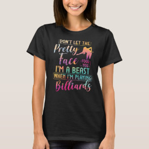 T-shirt Billard Billard Pool Player Ball Girl Watercolor N