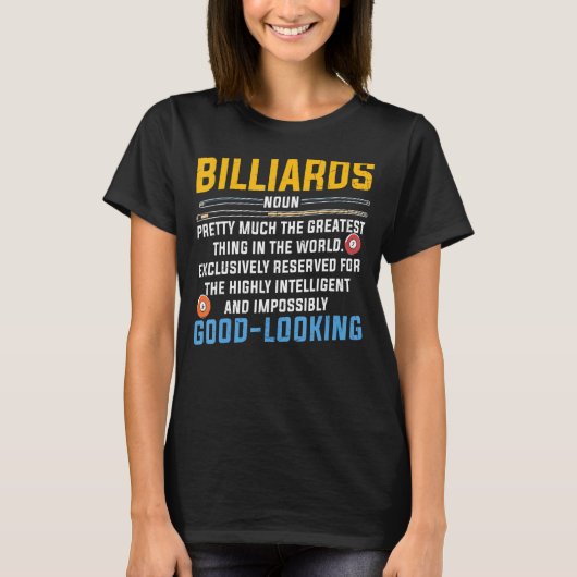 T-shirt Billard de billard de billard Snooker Player Team (Devant)