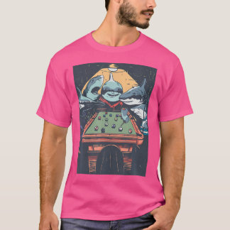 T-shirt Billard de la piscine de jeu de requin amusant