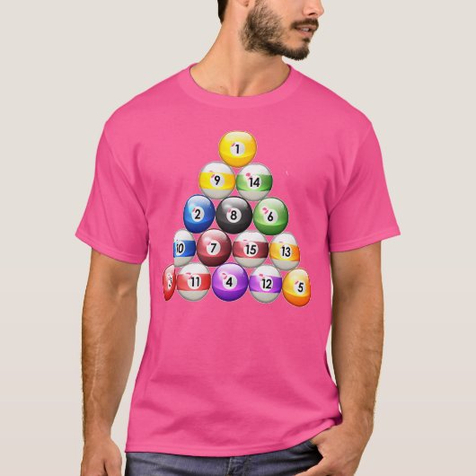 T-shirt Billard en rack (Devant)