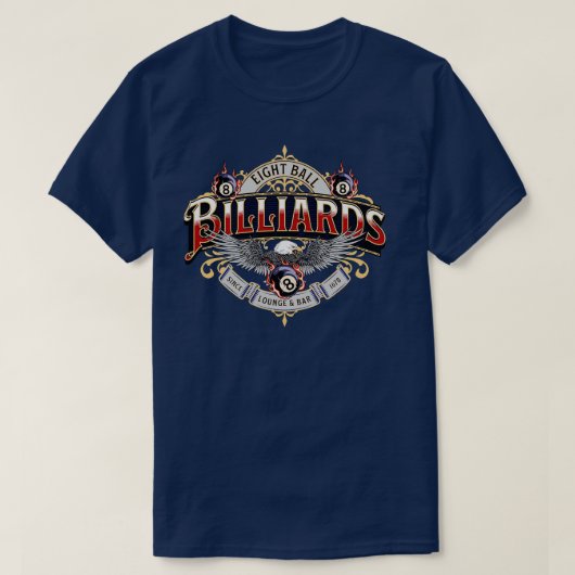 T-shirt Billard Huit Ball Jeu (Design devant)
