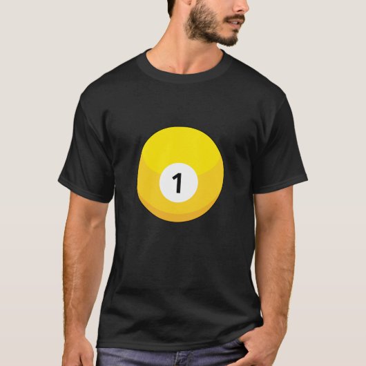 T-shirt Billard jaune numéro un (Devant)