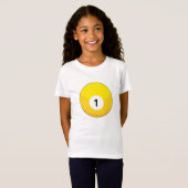 T-Shirt Billard jaune numéro un (Devant entier)