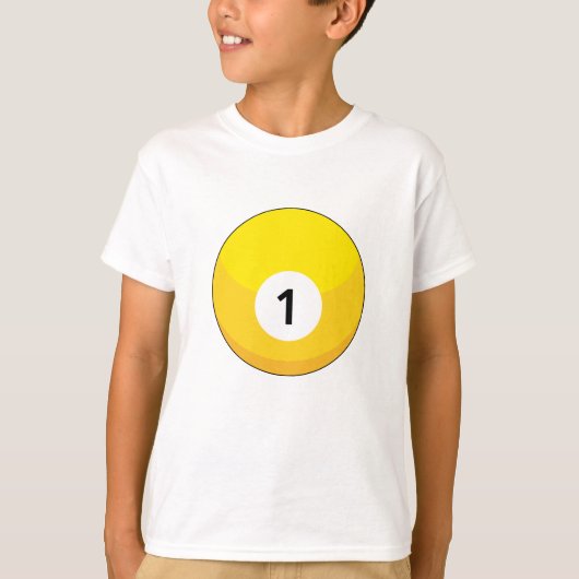 T-shirt Billard jaune numéro un (Devant)