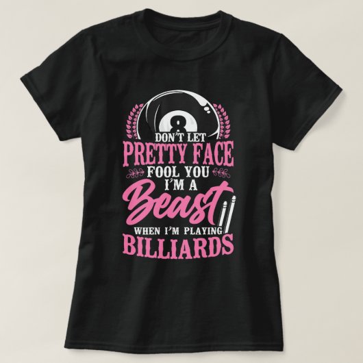 T-shirt Billard Lecteur Bal Papa Maman 8 Bal 9 Bal M (Design devant)
