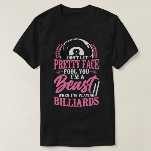 T-shirt Billard Lecteur Bal Papa Maman 8 Bal 9 Bal M (Design devant)