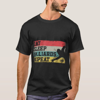 T-shirt Billard Lecteur Bal Retro Vintage Manger Sleep