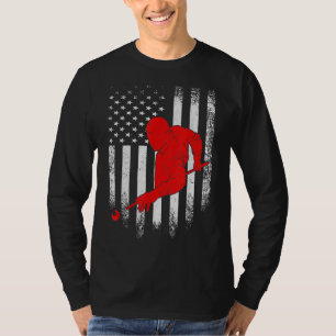 T-shirt Billard Lover  American Flag Billiards Don