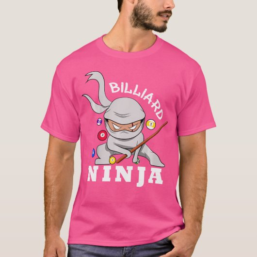 T-shirt Billard Ninja Funny Pool Billard Garçon (Devant)