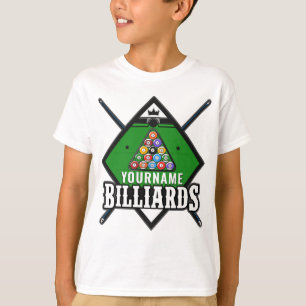 T-shirt Billard personnalisé NOM Cue Rack Pool Room