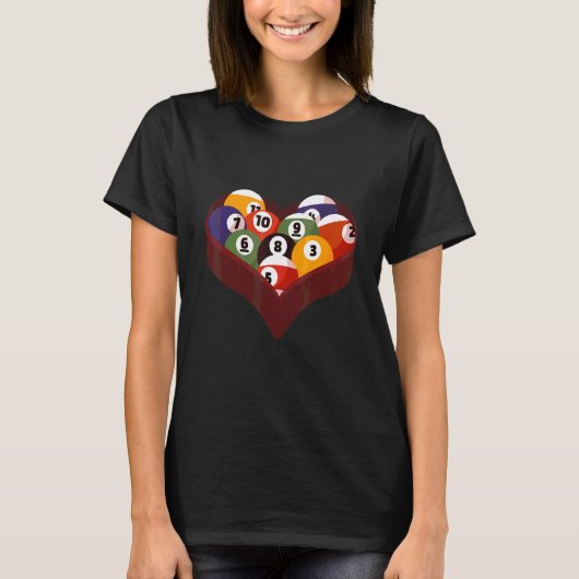 T-shirt Billard Pool Heart (Devant)