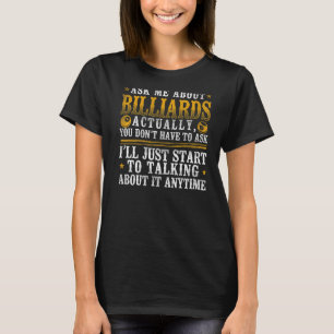 T-shirt Billard Pool Player Balle Vintage Demandez-Moi À P