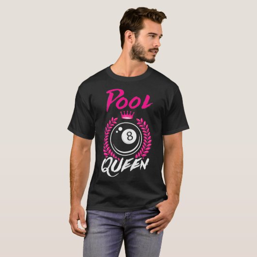 T-shirt Billard Pool Queen Funny Femme Pool Player (Devant entier)