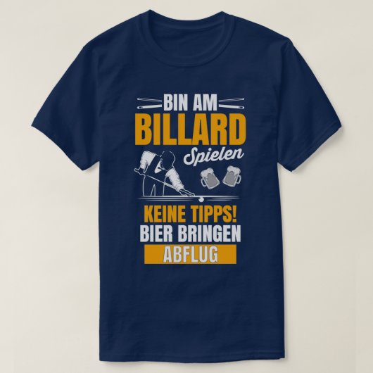 T-shirt Billard Pub Cadeau Sports Pool Lecteur Cue (Design devant)