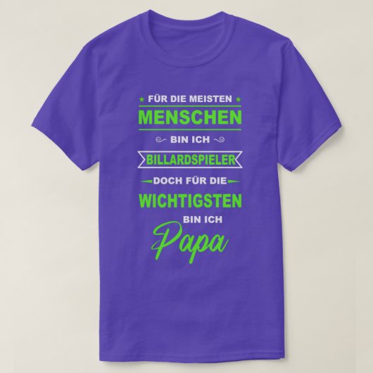 T-shirt Billard Snooker Pool Billard Ball Papa PèreTSh (Design devant)