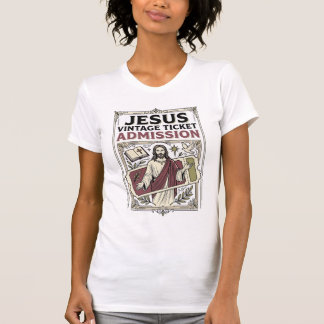T-shirt Billet d'admission vintage Jésus Billet d'admissio