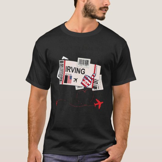 T-shirt Billet d'avion Irving Fille d'Irving Carte d'emb (Devant)