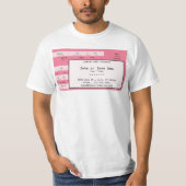 T-shirt billet de concert rose (Devant)