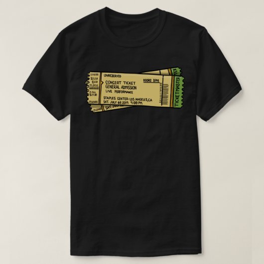 T-shirt Billet de concert vintage Sticker (Design devant)