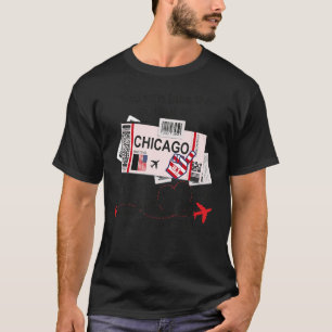 T-shirt Billet de vol Chicago Girl de Chicago Boarding P