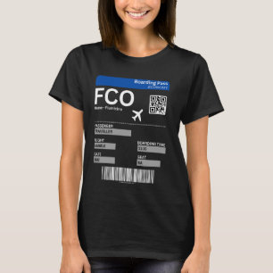 T-shirt Billet d'embarquement Rome FCO Air Ticket Italie R