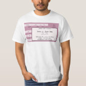 T-shirt billet rose de concert (Devant)