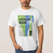 T-shirt Billet voyage Nuuk du Groenland (Devant)