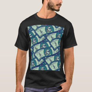 T-shirt Billets de dollar : motif d'argent continu
