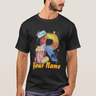T-shirt Billets de pop-corn R initial personnalisés cinéma