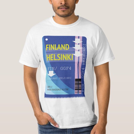 T-shirt Billets de voyage Finlande Helsinki (Devant)
