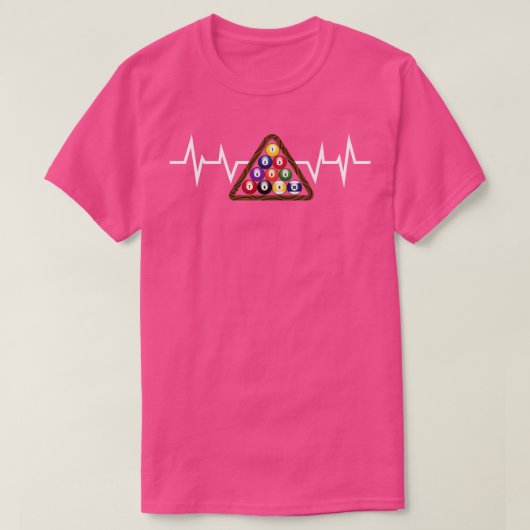 T-shirt Billiard Ball Rack Hearbeat (Design devant)
